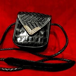 Brighton black leather crossbody bag